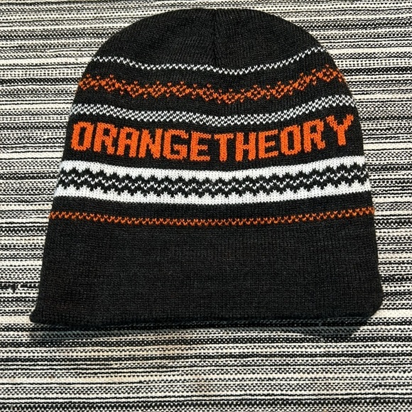 Orange Theory Beanie Hat Black Orange One Size Pull On Warm Winter Hat Ski Snow - Picture 2 of 3